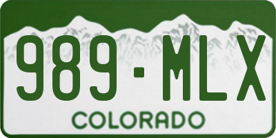 CO license plate 989MLX