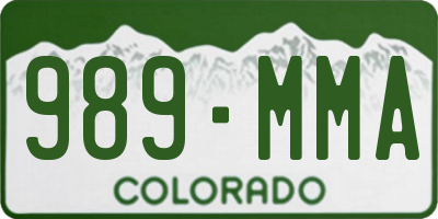 CO license plate 989MMA