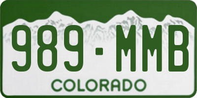 CO license plate 989MMB
