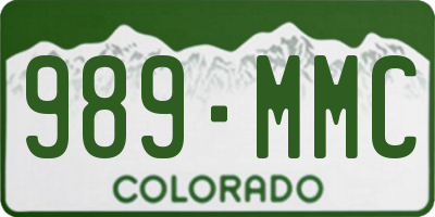 CO license plate 989MMC