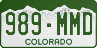 CO license plate 989MMD