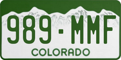CO license plate 989MMF