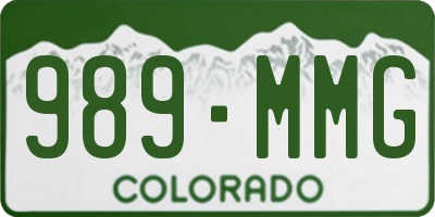 CO license plate 989MMG