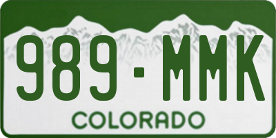 CO license plate 989MMK