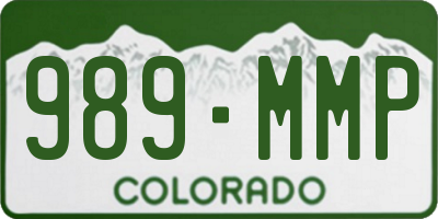 CO license plate 989MMP