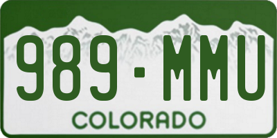 CO license plate 989MMU