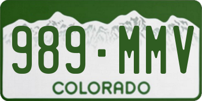 CO license plate 989MMV