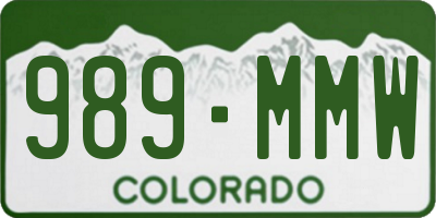 CO license plate 989MMW
