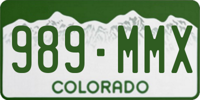 CO license plate 989MMX