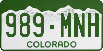 CO license plate 989MNH