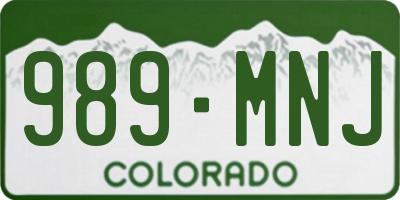 CO license plate 989MNJ