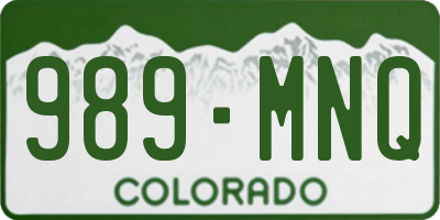 CO license plate 989MNQ