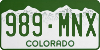 CO license plate 989MNX