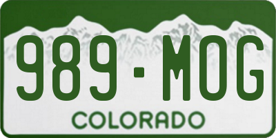 CO license plate 989MOG