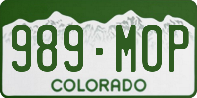 CO license plate 989MOP