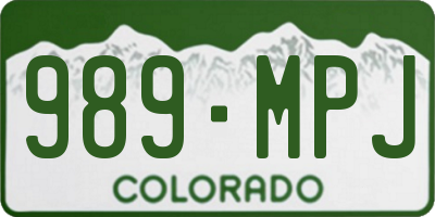 CO license plate 989MPJ