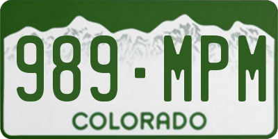 CO license plate 989MPM