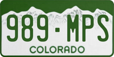CO license plate 989MPS