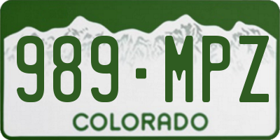 CO license plate 989MPZ
