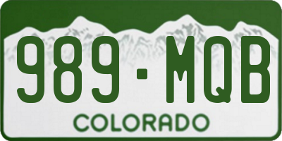 CO license plate 989MQB