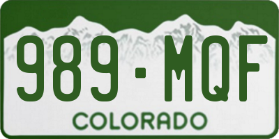 CO license plate 989MQF