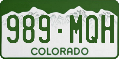 CO license plate 989MQH