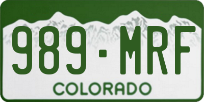 CO license plate 989MRF