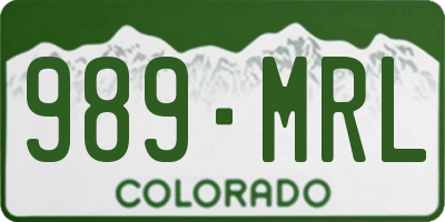 CO license plate 989MRL