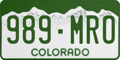 CO license plate 989MRO