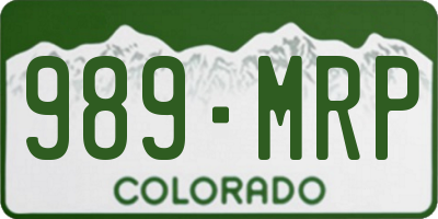 CO license plate 989MRP