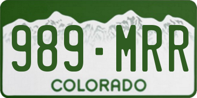 CO license plate 989MRR