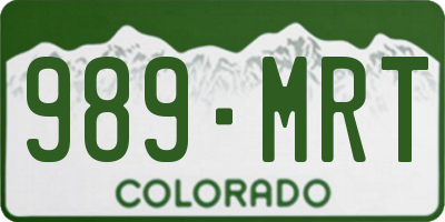 CO license plate 989MRT