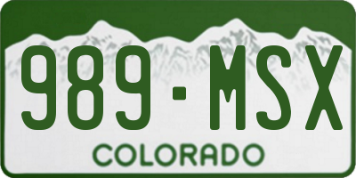 CO license plate 989MSX