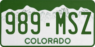 CO license plate 989MSZ