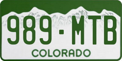 CO license plate 989MTB