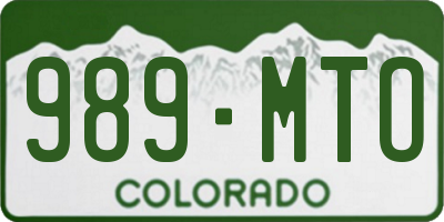 CO license plate 989MTO