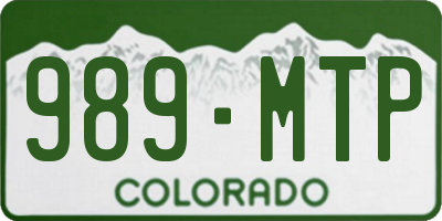 CO license plate 989MTP