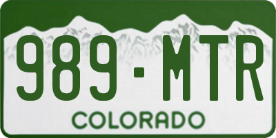 CO license plate 989MTR