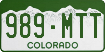 CO license plate 989MTT