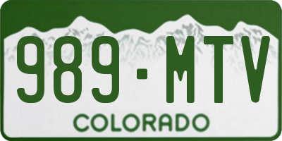 CO license plate 989MTV