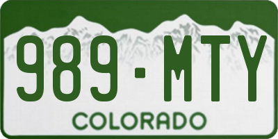 CO license plate 989MTY