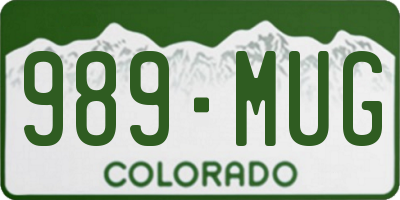CO license plate 989MUG