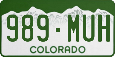CO license plate 989MUH