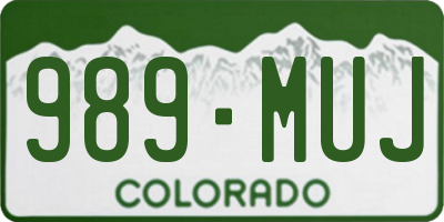 CO license plate 989MUJ