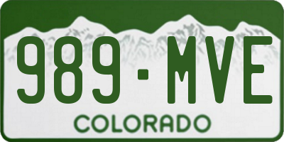 CO license plate 989MVE