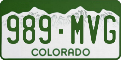 CO license plate 989MVG