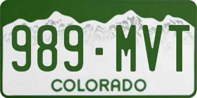 CO license plate 989MVT