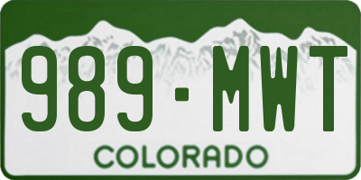 CO license plate 989MWT