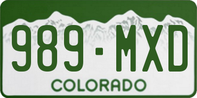 CO license plate 989MXD