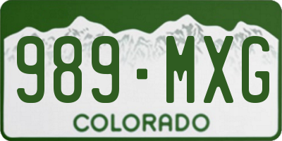 CO license plate 989MXG